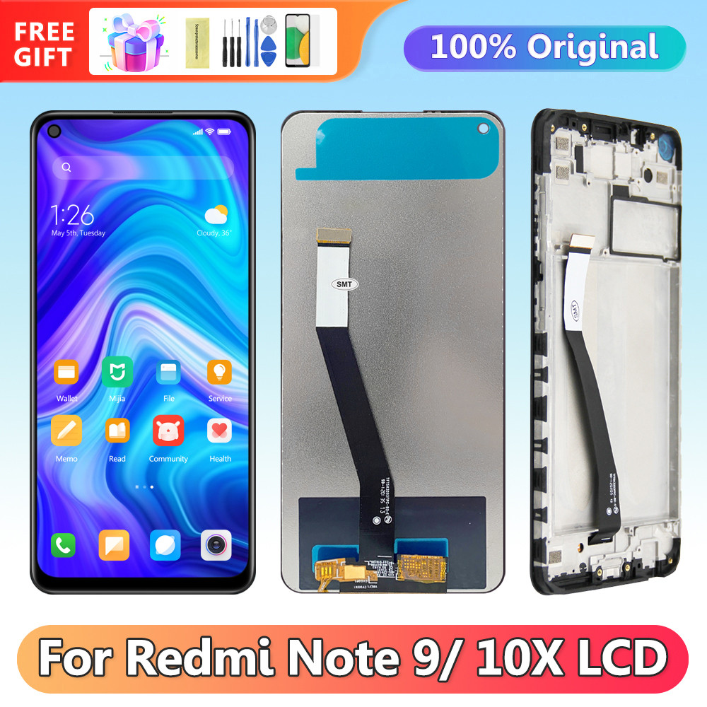 6.53" Screen Replacement for Xiaomi Redmi Note 9 M2003J15SC Lcd Display Digital Touch Screen Assembly with Frame for Redmi 10X