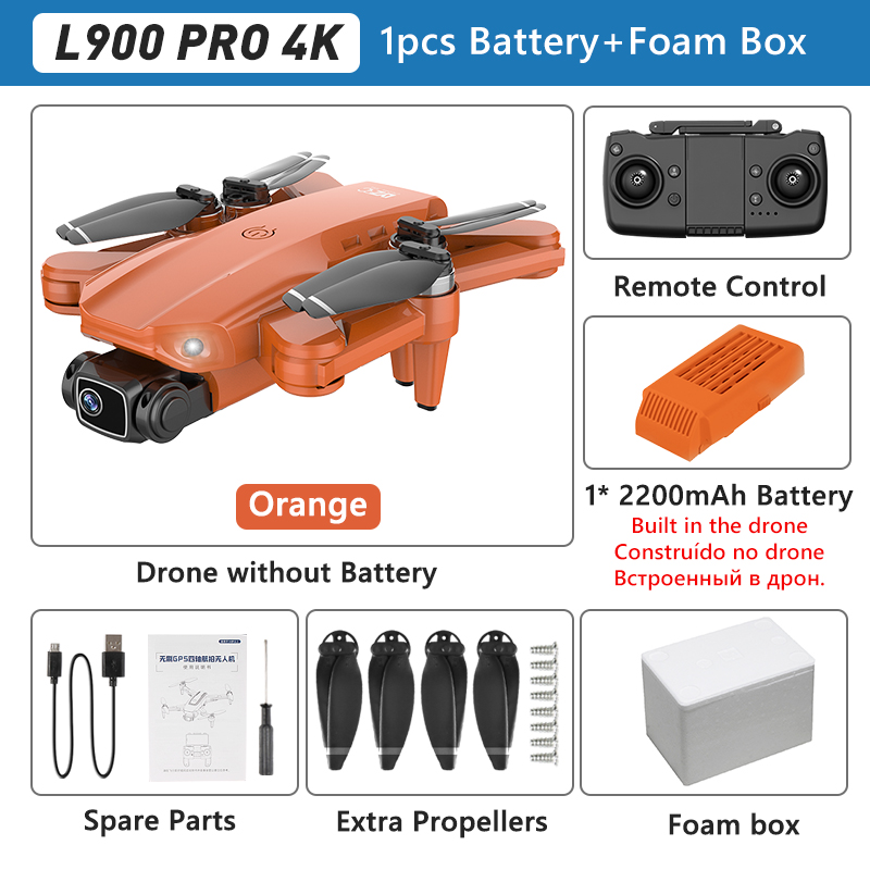 LYZRC L900 PRO GPS Drone 4K Professional HD Dual Camera 5G WIFI Brushless Motor FPV Quadcopter Foldable Aerial Photography Drone