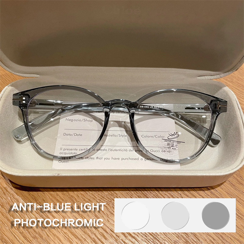 ISLINO TR90 Anti Blue Light Reading Glasses Women Photochromic Prescription Glasses Frame Luxury Hyperopia Myopia Eyewear