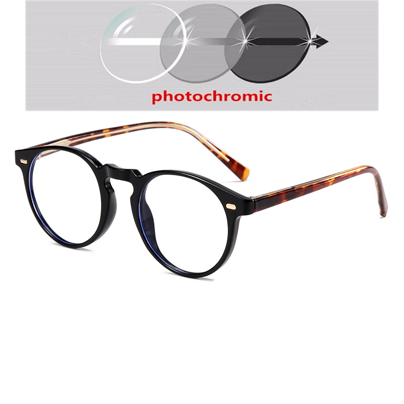 GSBJXZ TR90 Blue Light Blocker Round Nearsighted Eyeglasses Women Men Student Optical Glasses Prescription 0 -0.5 -0.75 To -6.0