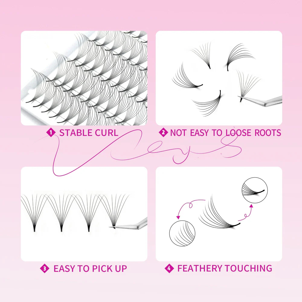 Veyes Inc NarrowPro Premade Fans Lashes Fans Veyelash 320 Fans 5D 8D 10D Slim Thin Pointy Base Soft Russian Volume Fans Lash