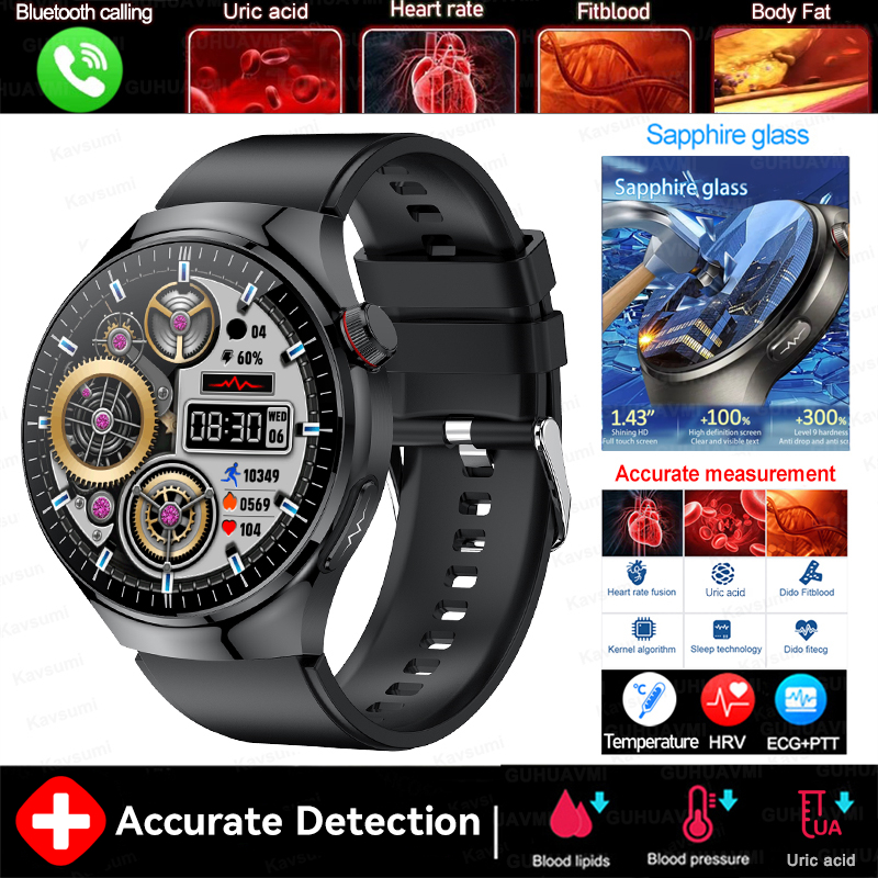 2025 New For XIAOMI Accurate Blood Lipid Uric Acid Smart Watch Men Women ECG+PPG Blood pressure Bluetooth call Health Smartwatch