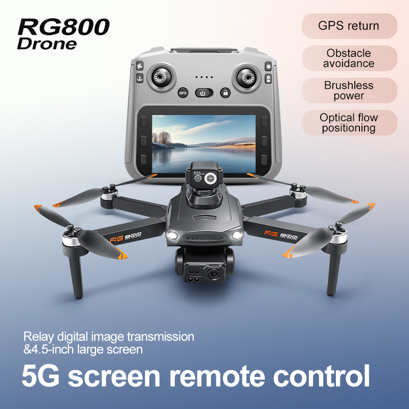 RG800 MAX Drone 8K Professional HD Camera with Large Screen 5G WIFI FPV Dron Brushless Obstacle Avoidance Folding RC Quadcopter