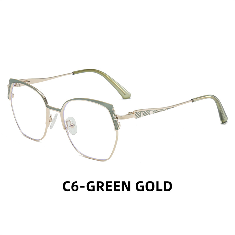 Fashion Brand Design Eyebrows Alloy Frame Photochromic Amblyopia Anti Blue Ray Women Sunglasses Hyperopia Prescription Glasses