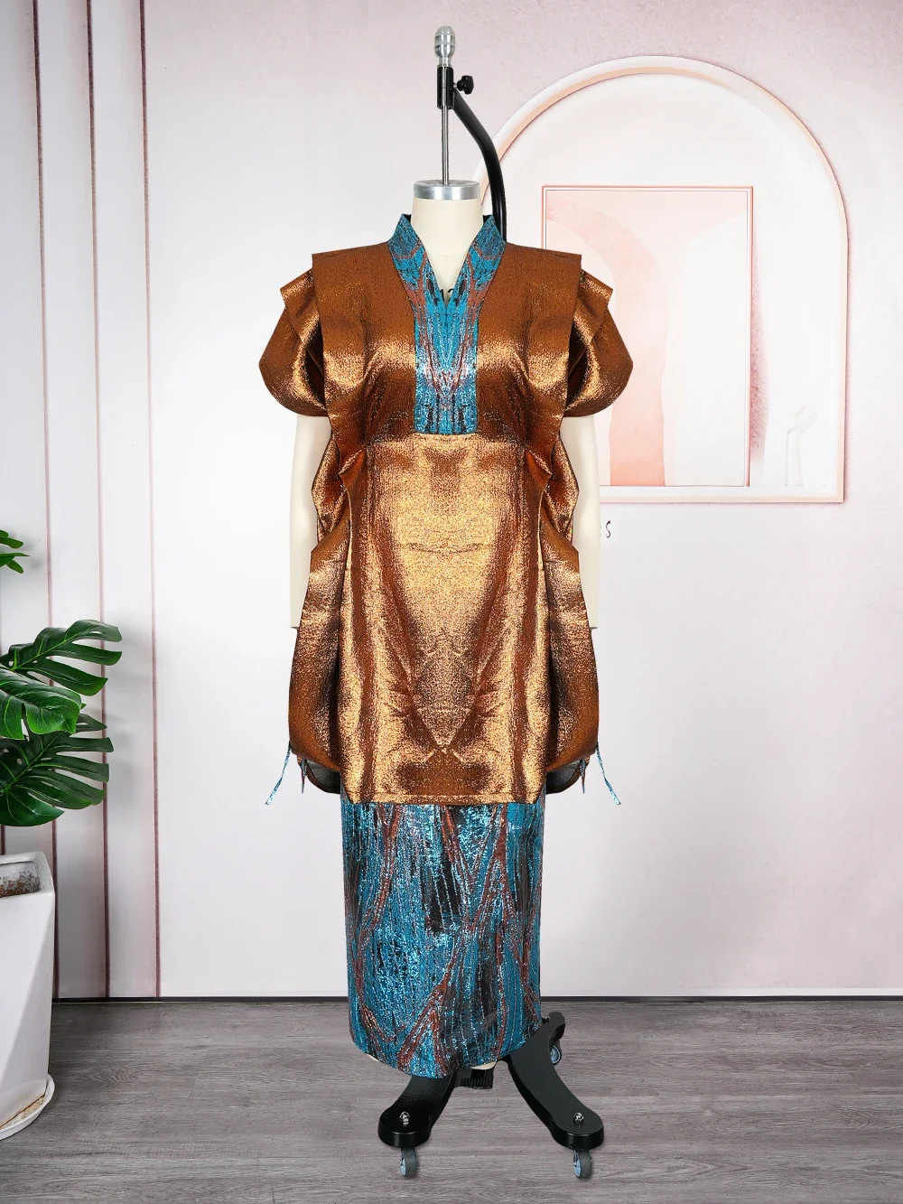 African Clothes for Women 2 PCS Sets Tops And Skirts Suits Dashiki Ankara Turkey Outfits Gown Plus Size Wedding Party Dresses