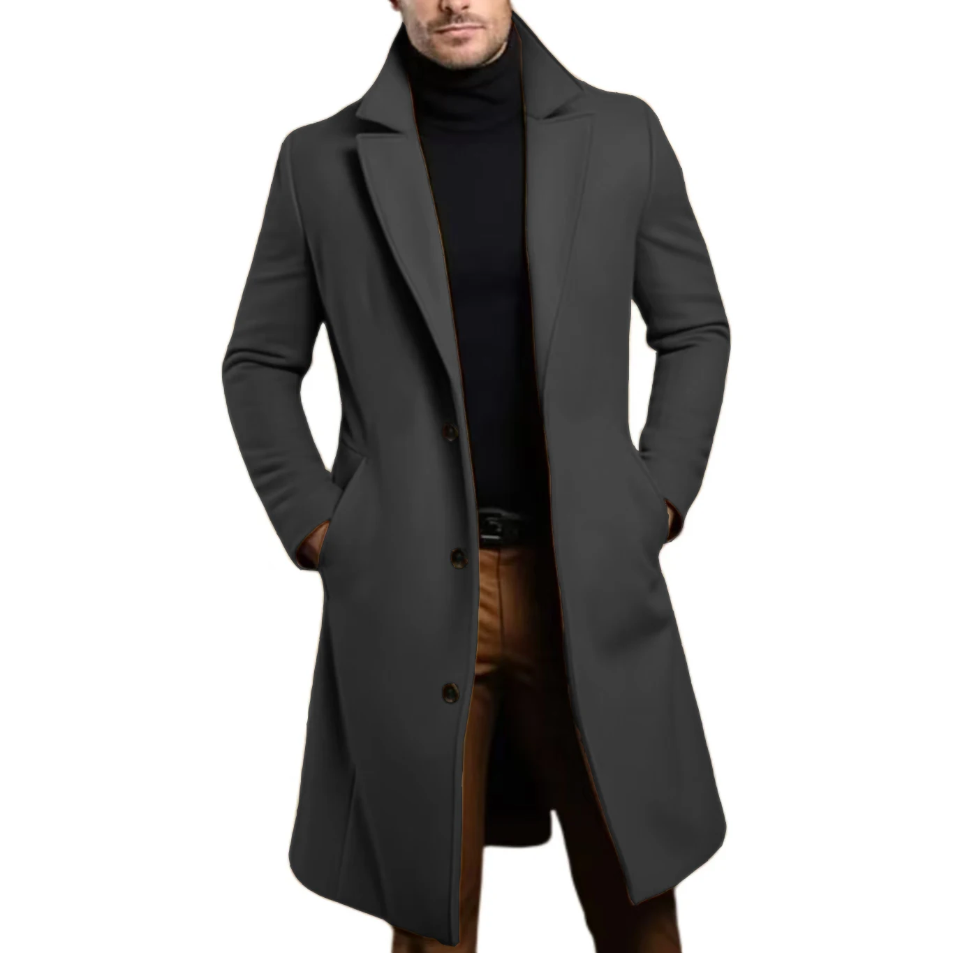 Men's Winter Jacket Long Coat Men Casual Business Cardigan for Men Coat Customization Evening Party Business Activities Latest