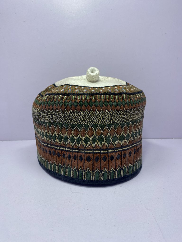 Army Stripped – Hausa/Fulani Cap, Kufi, Handwoven Cap, Zawa