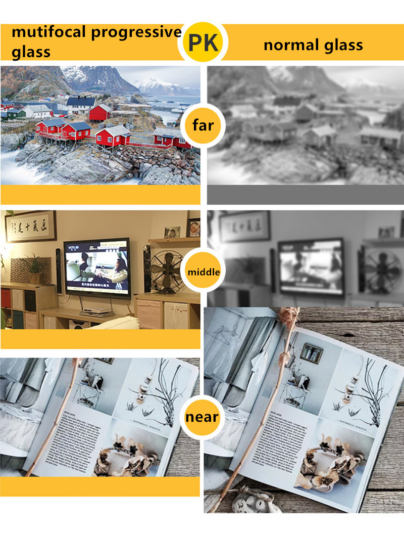 2025 Titanium Progressive Multifocal Reading Glasses Men Women Anti Blue Light Presbyopic Glasses Half Frame High Quality 1.5