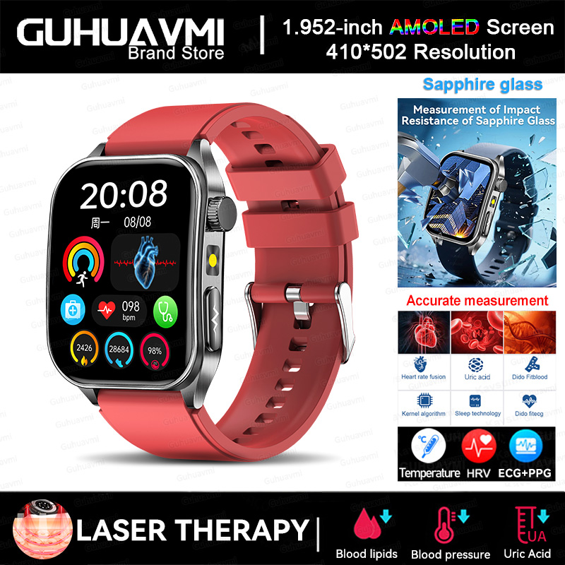 2025 New AI-GPT  Diagosis ECG Health Smart Watch Men Blood Pressure Lipid Uric Acid  Intelligent Q&A Health smart bracelet  Men