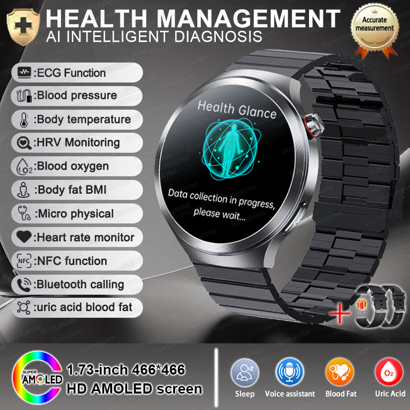 2025 New For XIAOMI Health Trackr Uric Acid Blood lipids Smart Watch Blood Pressure ECG+PPG Clock Body Analysis Smartwatchs Men