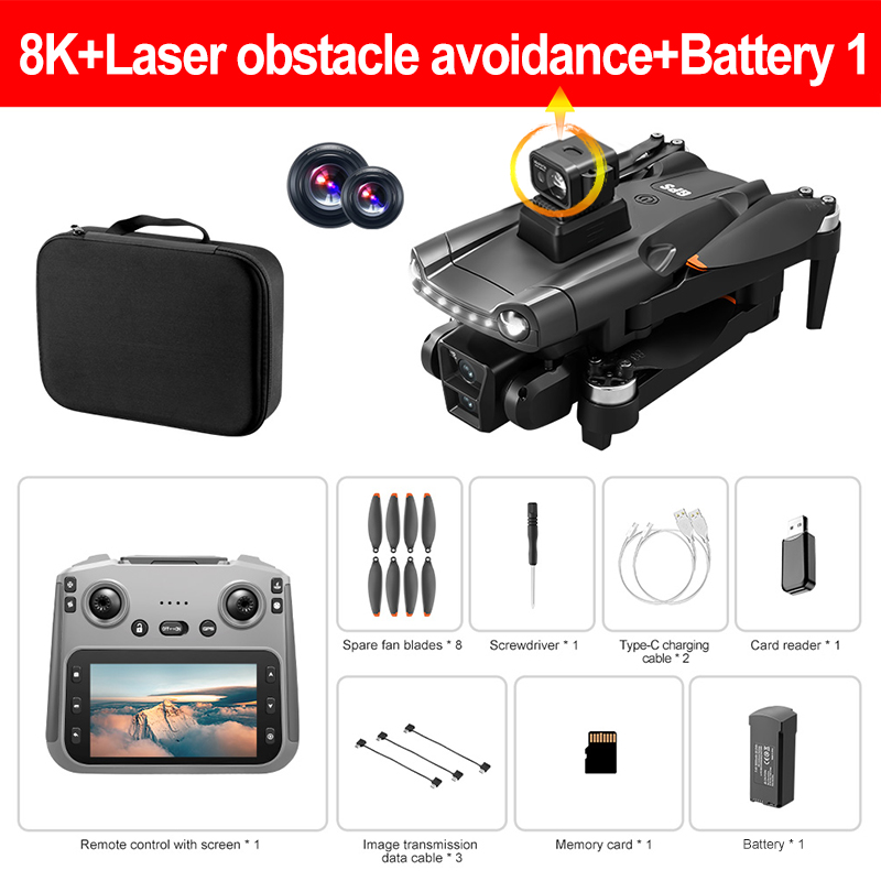 Xiaomi V198MAX GPS Drone 8K Professional Camera Aerial FPV Brush Laser Obstacle with Large Screen Remote Control Folding Dron