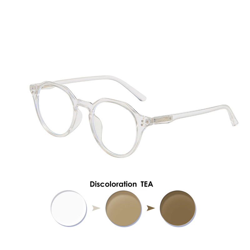 VCKA Anti-Blue Photochromic Myopia Glasses Women Men TR90 Frames Custom Prescription Computer Eyewear   -0.5 TO -10