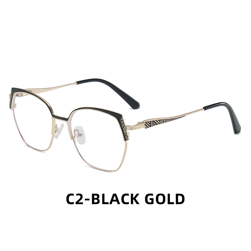 Fashion Brand Design Eyebrows Alloy Frame Photochromic Amblyopia Anti Blue Ray Women Sunglasses Hyperopia Prescription Glasses