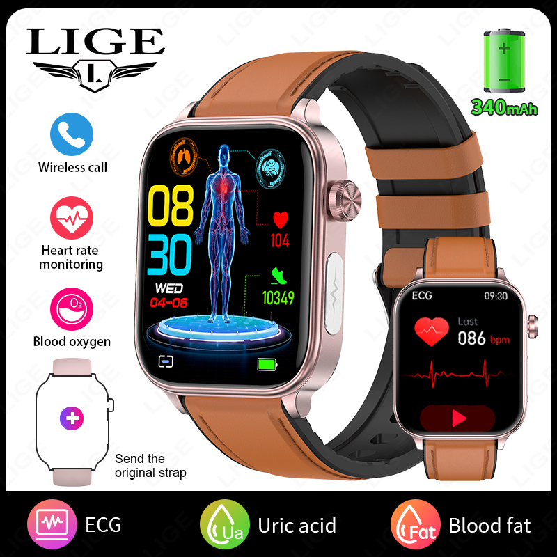 2025 New ECG+PPG Smart Watch Women Heart Rate Blood Lipid Uric Acid Women Menstrual Health Tracker Smartwatches For Android iOS