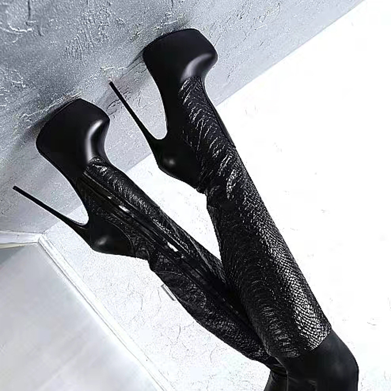 Arden Furtado 2025 Autumn Platform Mixed Colors Knee high boots Round toe Side zipper Super high heel Modern boots Women's Boots