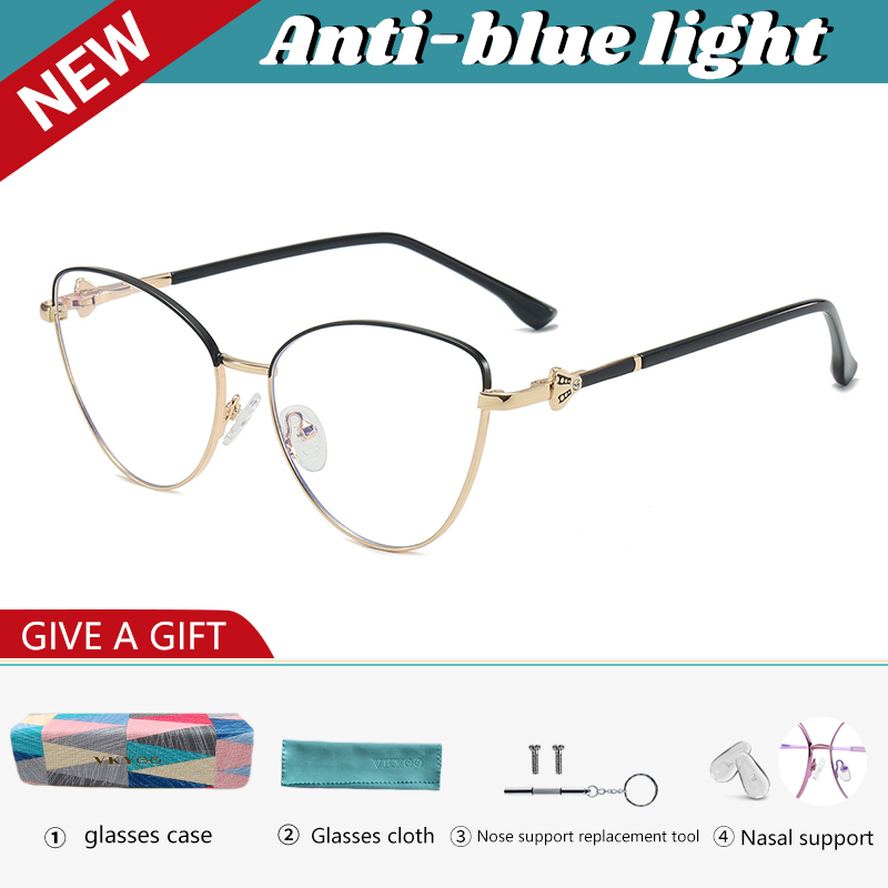 VICKY New Fashion Simple Cat's Eye Personalized Frame Design Women's Anti-Blue Light Reading Glasses Customizable Prescription