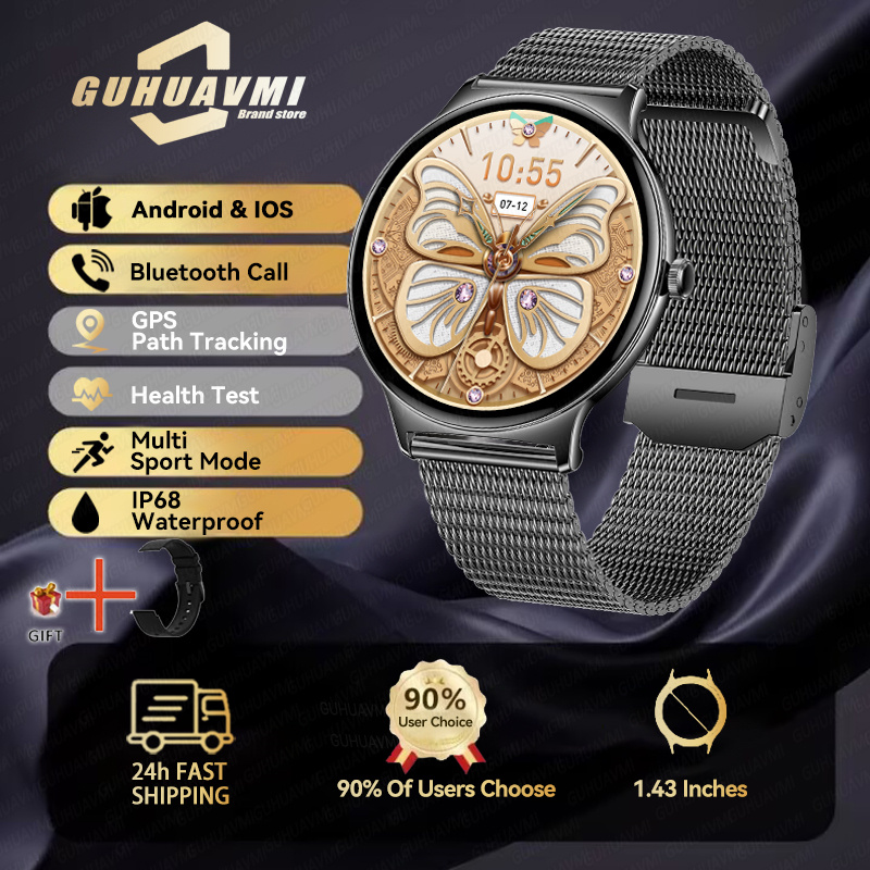 2025 New Smart Watch For Women Gift 1.43 Inch Full Touch Screen Sports Fitness Watches Bluetooth Calls Digital Smartwatch Ladies