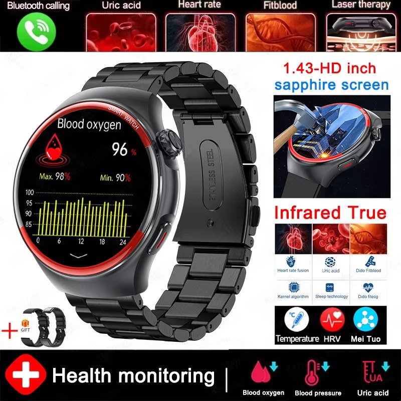 2025 For HUAWEI New High-Precision Laser Detection Smart Watch Men HRV Blood pressure Heart Rate NFC HD call Health Sports Watch