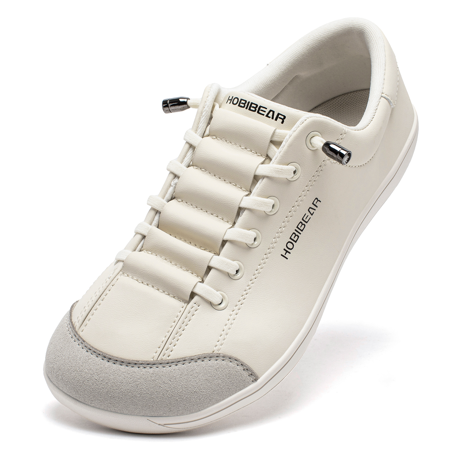 HOBIBEAR Unisex Barefoot Wide Toe Shoes Women Men Artificial Leather Minimalist Sneakers Adjustable Slip On Walking Shoes