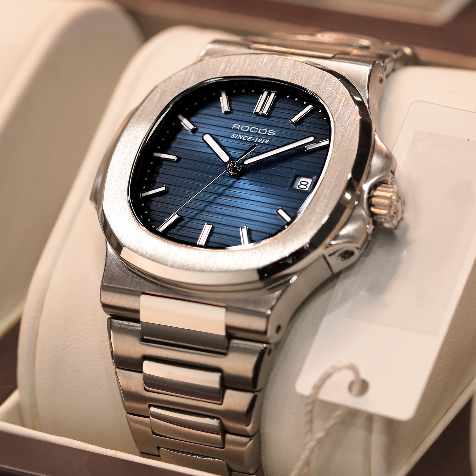 ROCOS Men's Automatic Mechanical Watches Nautilus Waterproof Steel Strip WristWatch Luxury Casual Elegant Sports Watch R0139