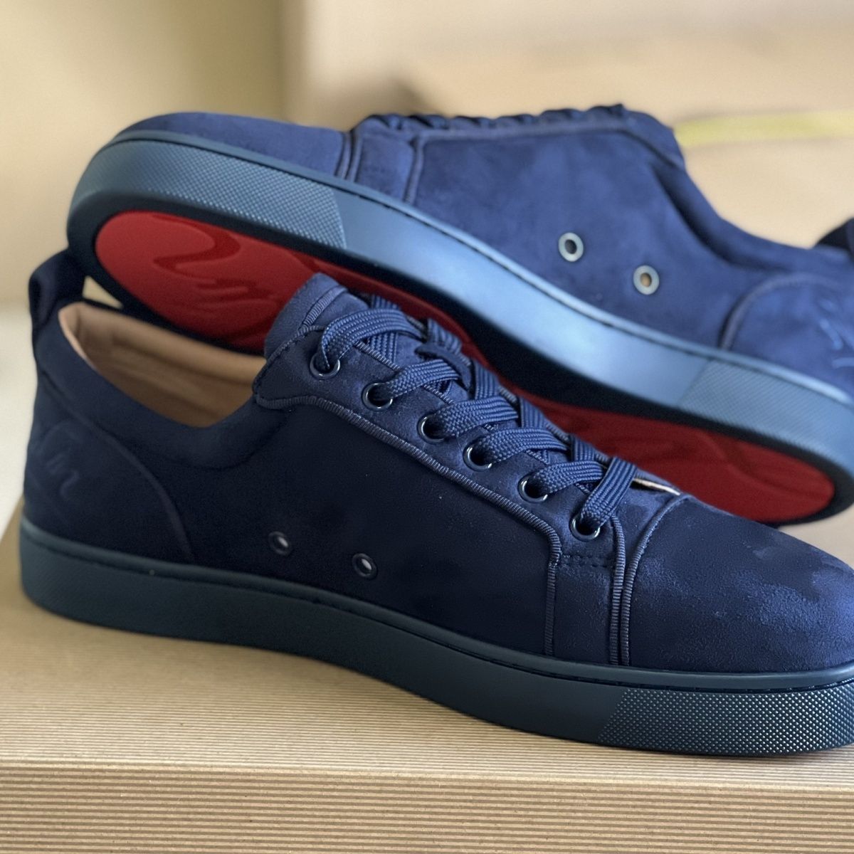 2025 New Men's Fashion Low-cut Blue Casual Shoes High Street Men's Increased Lace-up Round-headed Casual Shoes Red Shoes