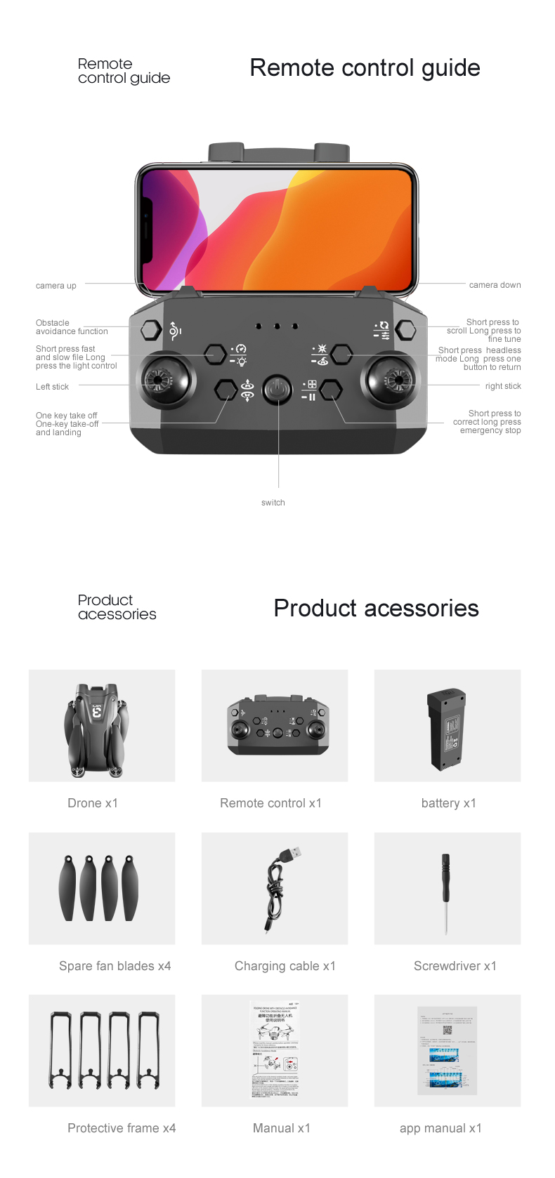 For Xiaomi Z908 Pro/MAX 8K Drone ESC Professional GPS Dron Optical Flow Localization 3sided Obstacle Avoidance Quadcopter Toys