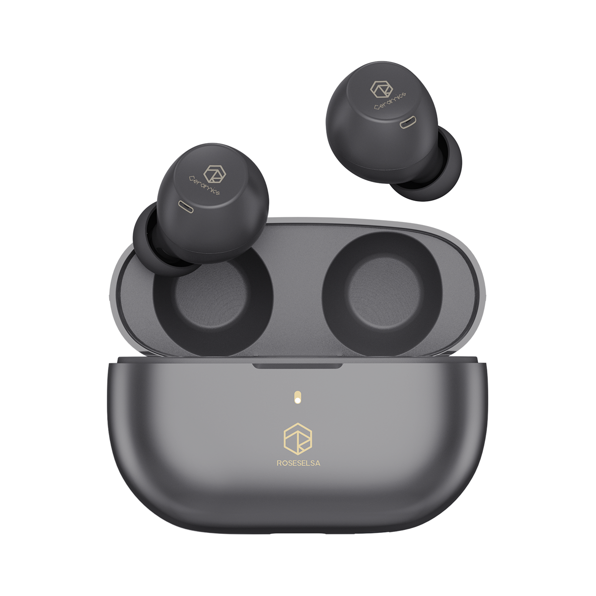 ROSESELSA CERAMICS X True Wireless Stereo Earbuds, ANC Headphones 4 HD Mics, IP54, Anti-Wind Earphones, LDAC, 40H Game Mode