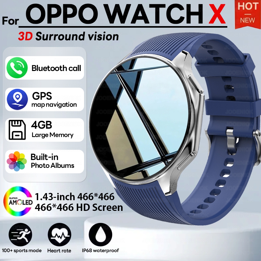 2025 New For OPPO Watch X Smart Watch 4GB Large Memory Music Video Player TWS Headphones AMOLED HD Business High-end Smartwatch