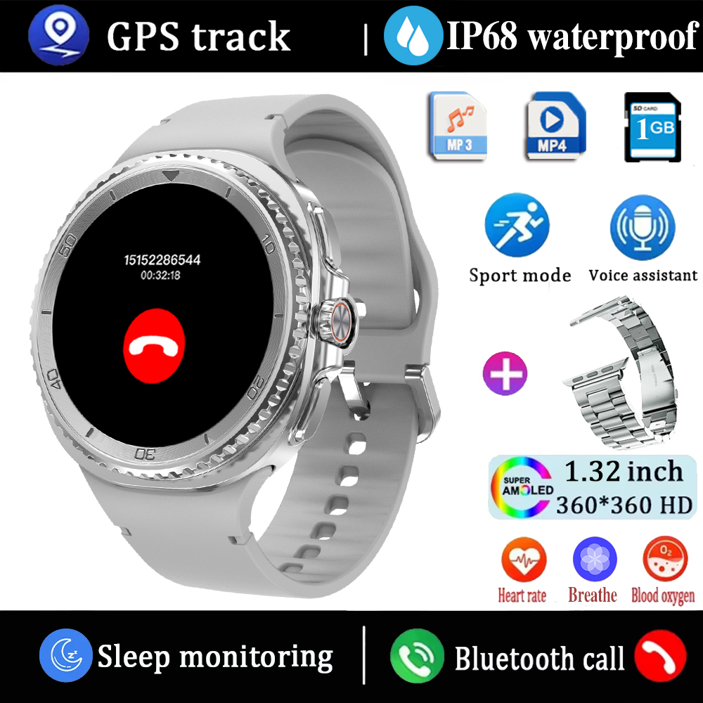 2025 New DT Watch 8 Ultra Smart Watch Men Memory Video GPS NFC 47mm AMOLED Fitness Sports Tracker Health Smartwatches Women