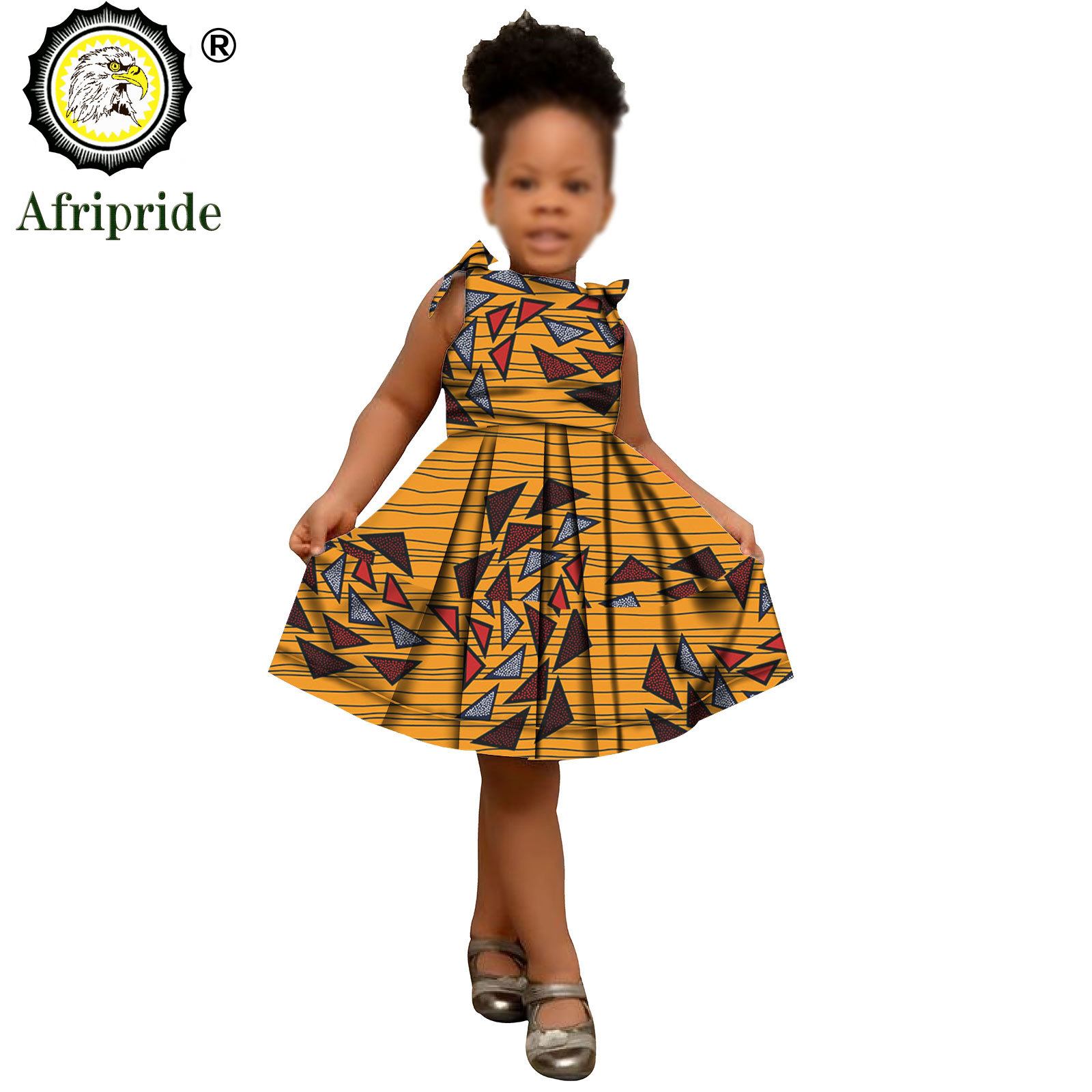2025 African Children Clothing Kids Dashiki Ankara Print Dresses Sleeveless Lovely Mini Dress for Girl AFRIPRIDE S1940005
