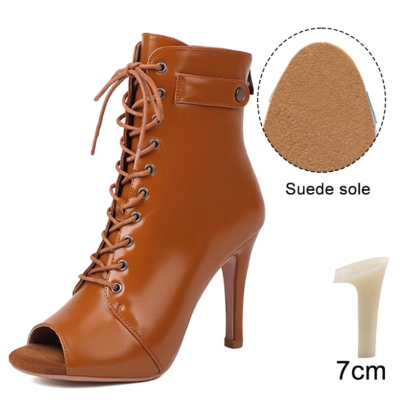 DKZSYIM Woman Latin Dance Shoes leather Party Tango Dance Booties for Women Salsa Dance Heels Ballroom Shoes Sexy Stilettos