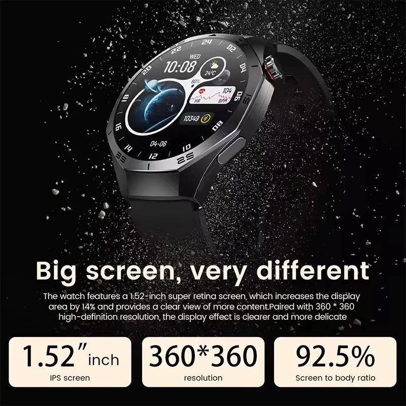 2025 New GUHUAVMI GT5 Pro Smart Watch Men HD AMOLED Screen GPS Motion trajectory HeartRate Bluetooth Call 1.52" SmartWatch IP68