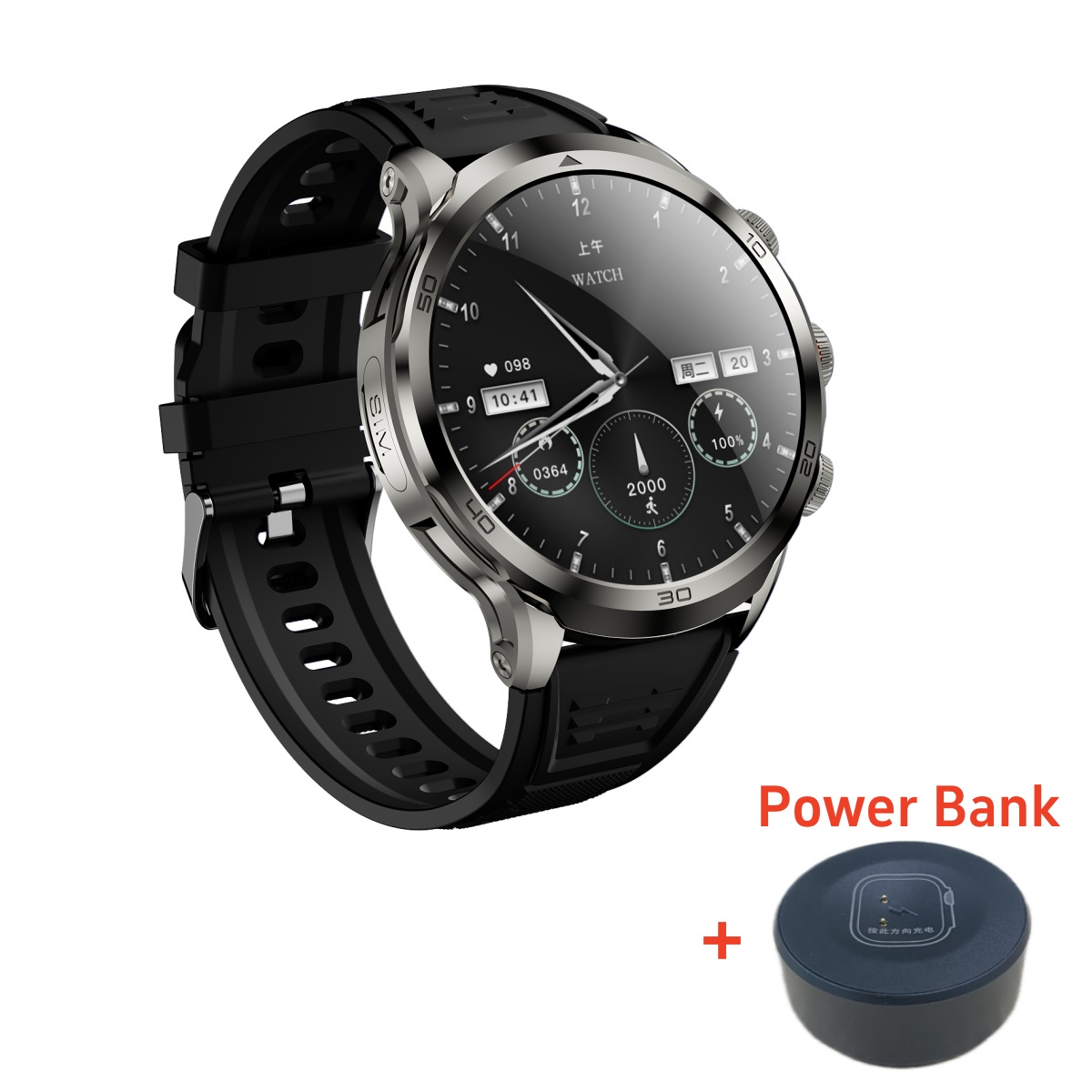 Original H19 Smart Watch Android 10.0 Smartwatch With 190° Rotary Camera GPS WIFI 1.95inch Larger Amoled Screen 256GB Storage
