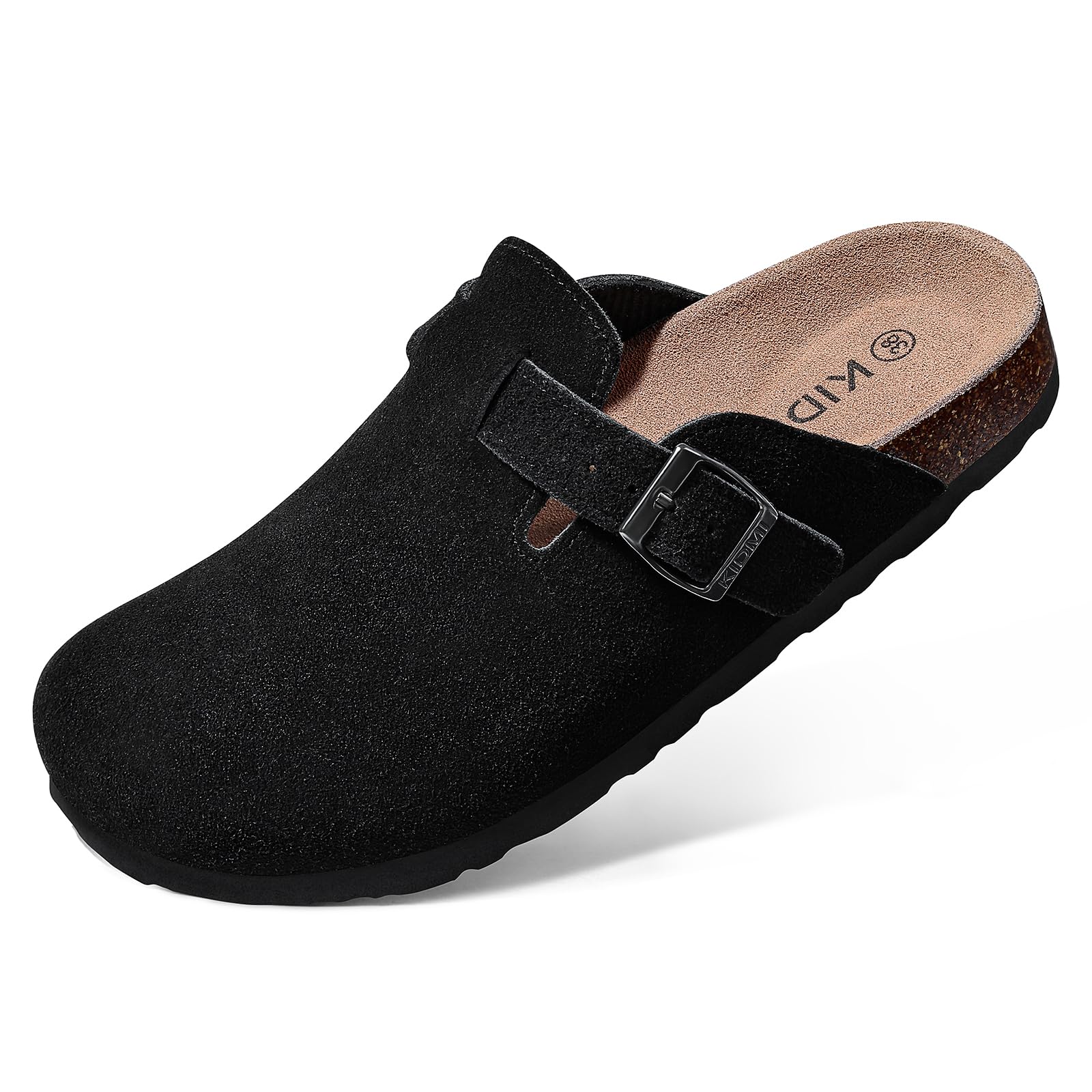Comwarm Winter Cork Men Clogs Slippers Brand Cow Suede Clogs Leather Cork Footbed Men Mules Outdoor Antiskid Men Beach Sandals