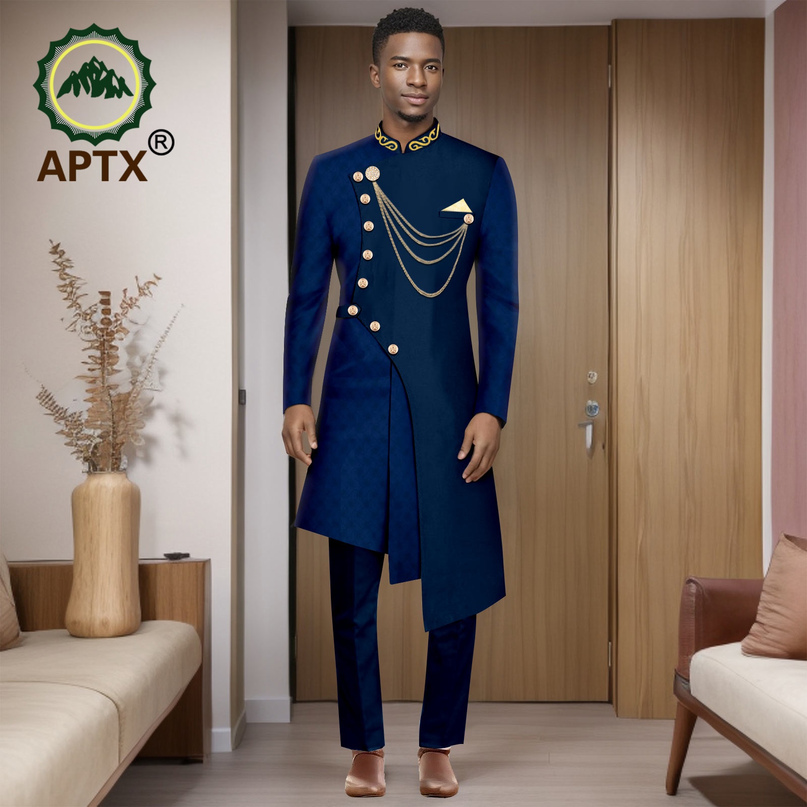 African Suits for Men 2025 Fashion New Two-piece (top + Pants) Men's Set Dashiki Outfits Party Wedding Guy Mens Clothes 2516001
