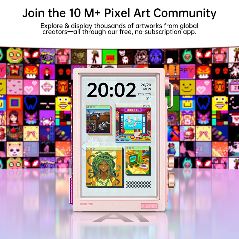 Divoom Times Frame 10.1'' Gaming Screen WiFi Smart HD Pixel Display, DIY Clock, Crypto/Stock Ticker, Weather Calendar Desk Gift