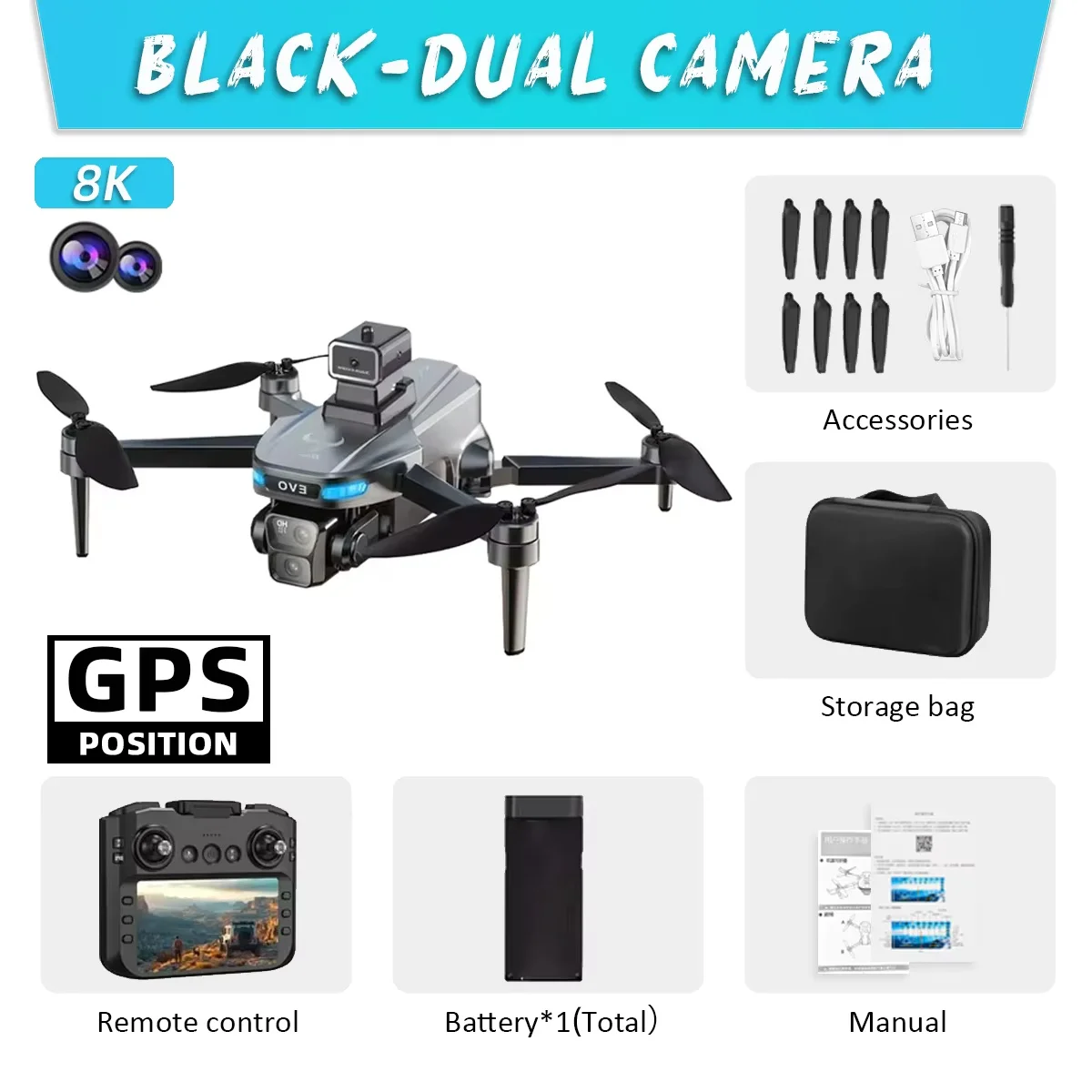 SG901MAX GPS Drone 8K Professional HD Dual Camera With Screen 5G WIFI 360°Obstacle Avoidance Brushless Foldable Quadcopter Drone