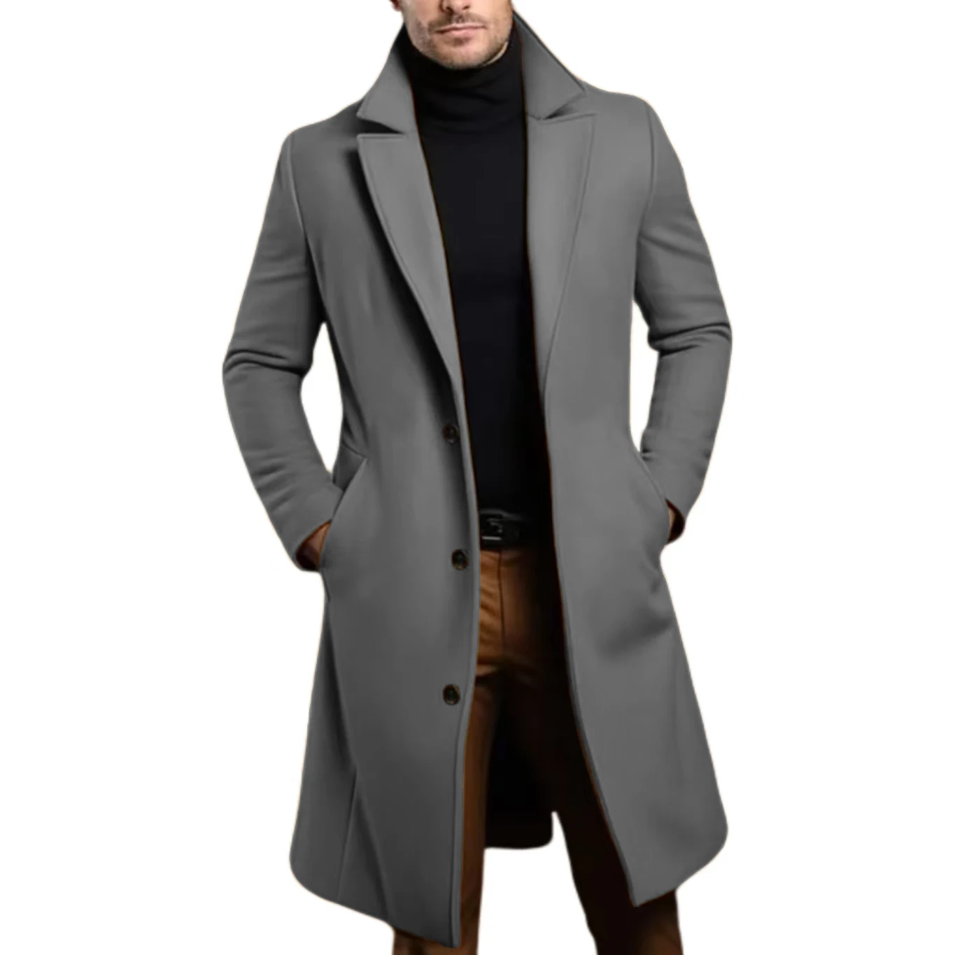 Men's Winter Jacket Long Coat Men Casual Business Cardigan for Men Coat Customization Evening Party Business Activities Latest