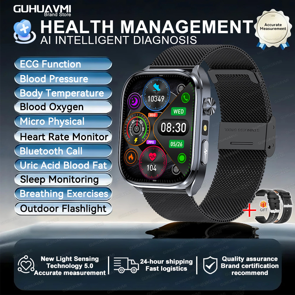 Body Composition analysis Monitoring Smart Watch Men ECG Heart Rate Blood pressure Uric Acid Health Tracker Smartwatches 2025New