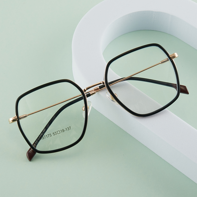 JMISUS Women Metal Prescription Glasses Square Progressive Optical Eyeglasses Anti-Blue Light Myopia/Hyperopia Eyewear