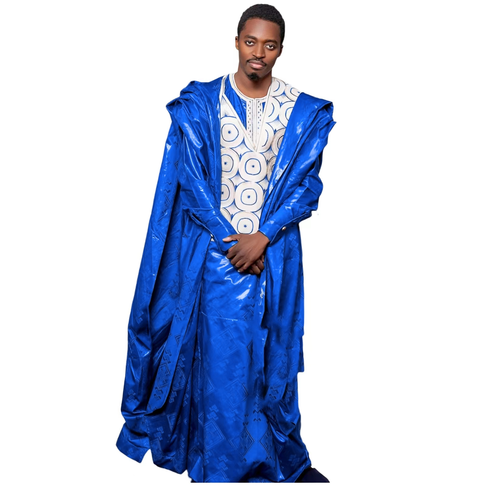 Dashiki for Couple,Advanced Embroidery African Mens Clothing Button up Dashiki Shirts and Pants Outfits 3 Pieces