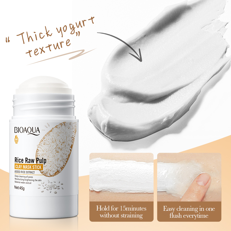 Rice Puree Mud Film Stick Whitening Brightning Deep Cleaning Clay Mask Stick Face Beauty Skincare Product