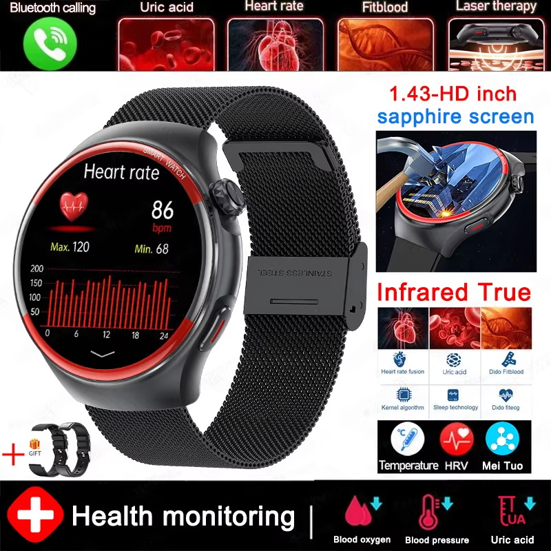 2025 For HUAWEI New High-Precision Laser Detection Smart Watch Men HRV Blood pressure Heart Rate NFC HD call Health Sports Watch
