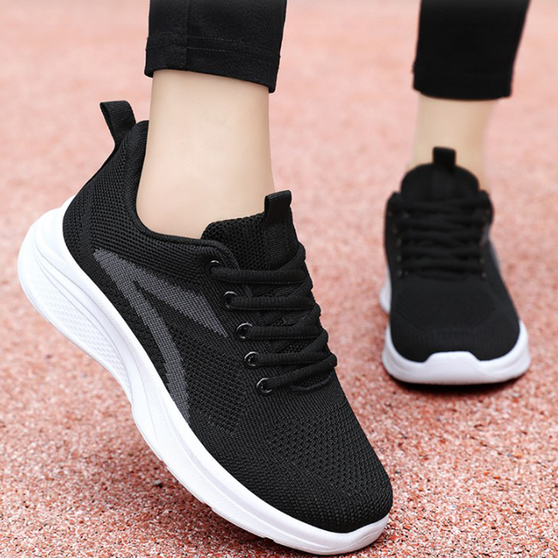 Women Casual Sport Shoes Breathable Lightweight Sneakers Outdoor Mesh Black Running Shoes Athletic Jogging Tenis Walking Shoes