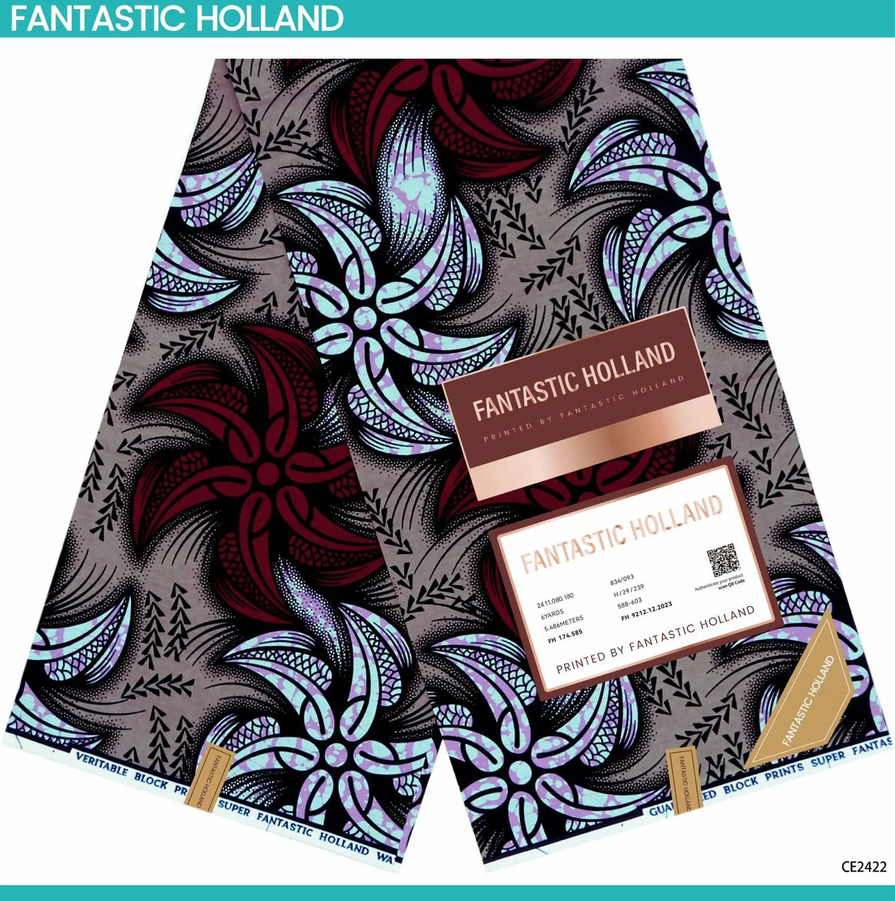 Legendary Elegance: Original Fantastic Holland Veritable Block Prints – Premium Atamfa Turmi Dashiki Fabric for Elite African Fashion