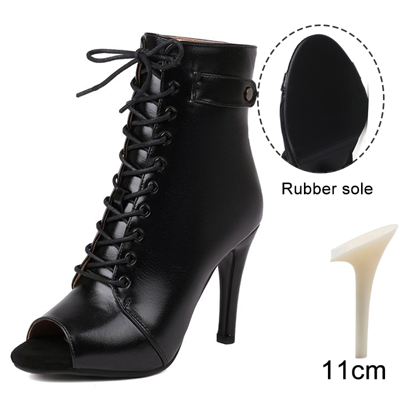 DKZSYIM Woman Latin Dance Shoes leather Party Tango Dance Booties for Women Salsa Dance Heels Ballroom Shoes Sexy Stilettos