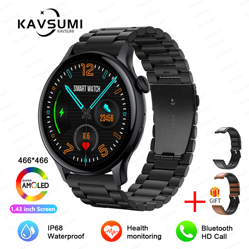 2025 NFC Smart Watch Amoled HD GPS Track Sports Heart Rate Bluetooth Call Waterproof Ladies Women Smartwatch For Huawei Xiaomi