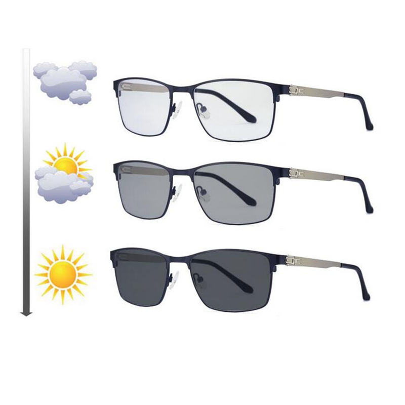 Sun Photochromic Gray Square Farsighted Spectacles Women Men Full Frame Reading Glasses Magnifier  0 +25 +50 +75 +100 To +400