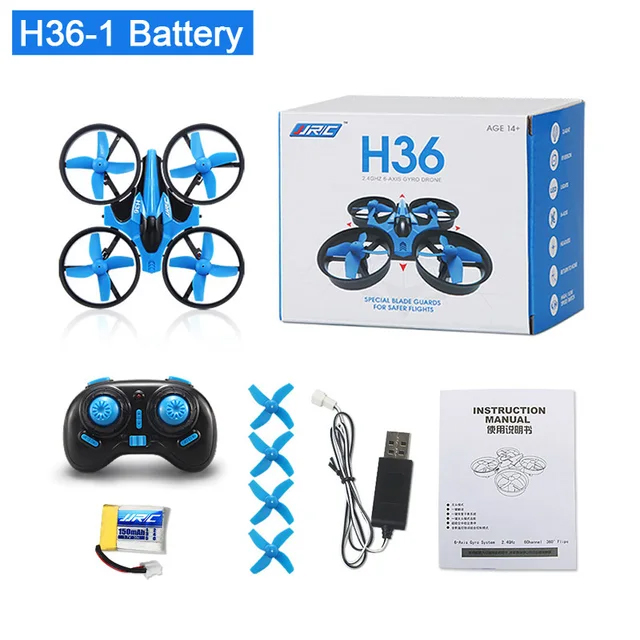 JJRC H36 Mini Drone 4Ch 6-Axis 3 Batteries Headless Mode Helicopter 360° Flip One-Button Return Rc Quadcopter Toys for Kids Gift