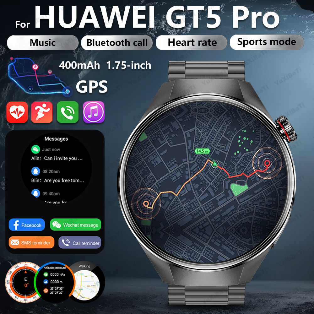 For Huawei Xiaomi GPS Track Smart Watch Men Women 1.75-Inch HD AMOLED Screen Compass Sport Bluetooth Call Smartwatch 2025 New